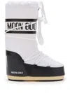 Moon Boot Icon Bianco E Nero In Nylon In Black  