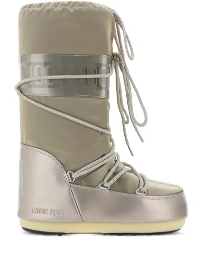 Moon Boot Ambidextrous Mini Water-repellent Logo-panel Lace-up Boots In Multi