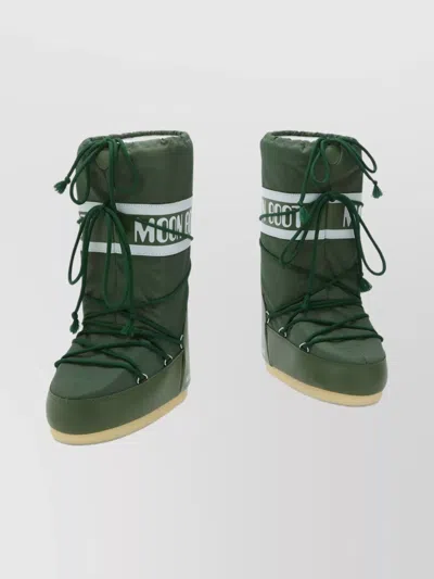 Moon Boot Ambidextrous Round Toe High Shaft Boots In Green