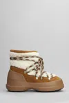 Moon Boot Luna Low Shearling And Suede Snow Boots In Brown