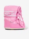 Moon Boot Kids' Icon Junior Branded Nylon Snow Boots 3-7 Years In Pink