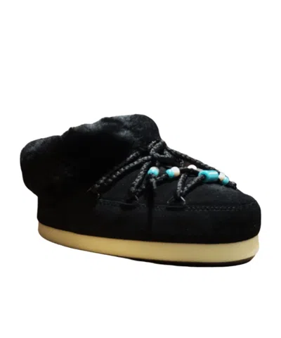 Moon Boot Beaded Booties In Black