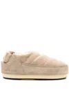 Moon Boot Beige Slip On Slides In Beige