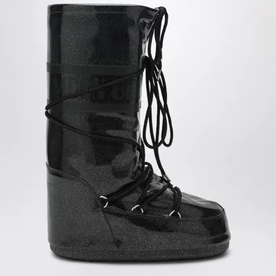 Moon Boot Black Icon Glitter Boots