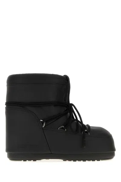 Moon Boot Unisex Icon Low Ankle Boots In Synthetic Leather In Black