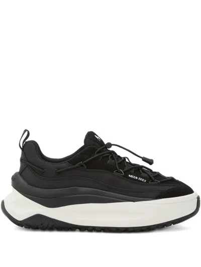 MOON BOOT BLACK ANKLE SNEAKERS WITH DISTINCTIVE SOLE