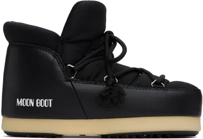 Moon Boot Logo Printed Round Toe Boots In Black