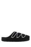 Moon Boot Black Fabric Slippers In Black