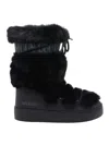 Moon Boot Boot "ltrack High Faux-fur" In Black