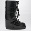 Moon Boot Black Icon Glitter Boots In Black