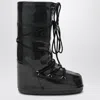 Moon Boot Black Icon Glitter Boots In Black