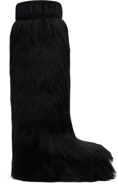 Moon Boot Black Icon Yeti Tall Boots In N001 Black