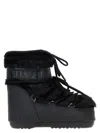 Moon Boot Iconic Faux Fur Ankle Boots With Lace-up Detail In Black