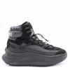 Moon Boot Black Leather Moon247 Xlace Mid Boots In Black