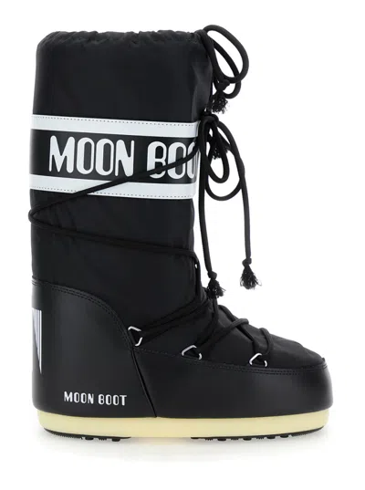 MOON BOOT BLACK LOGO BOOTS