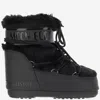 Moon Boot Iconic Faux Fur Ankle Boots With Lace-up Detail In Black