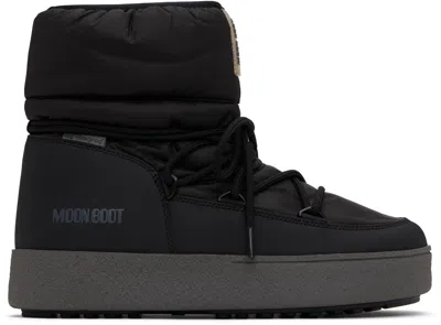 Moon Boot Black Ltrack Low Nylon Boots In N001 - Black
