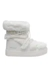 Moon Boot Ltrack Monaco Faux Fur-trimmed Shell And Faux Leather Snow Boots In White