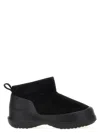 Moon Boot Suede Luna Booties With Eco-shearling Lining In Black