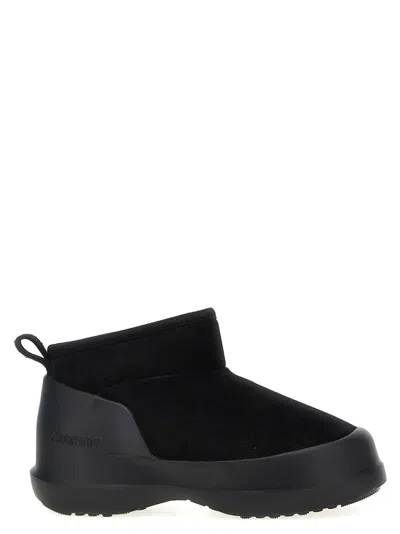 MOON BOOT WOMEN BLACK LUNA LOW ANKLE BOOTS, 5.5 LUXURY BOOTS FOR WOMEN DARVEYS