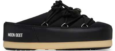 Moon Boot Black New Icon Nylon Mules In 001 Black