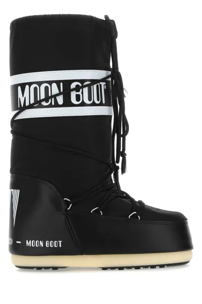 MOON BOOT MOON BOOT BLACK NYLON ICON BOOTS