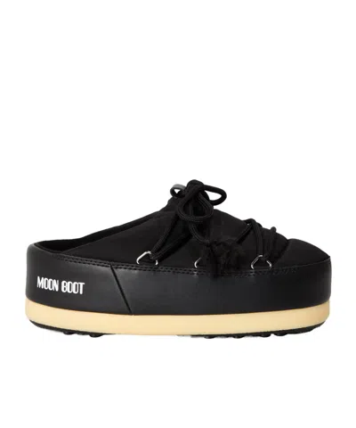 Moon Boot Black Nylon Mule Shoes