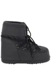 Moon Boot Black Polyurethane Boots In Black