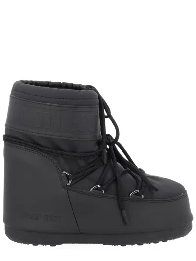 Moon Boot Black Polyurethane Boots