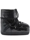 Moon Boot Black Rubber Icon Low Ankle Boots In Black