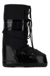 Moon Boot Black Satin Icon Boots In Black