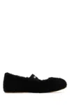 Moon Boot Soft Shearling Flat Ballerina Shoes In Black