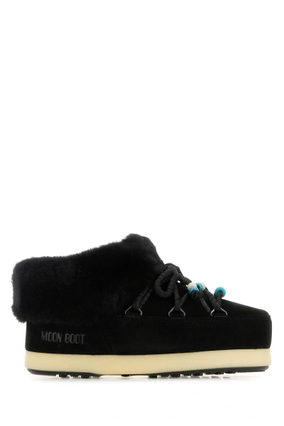 MOON BOOT BLACK SUEDE EVX SLIP ONS