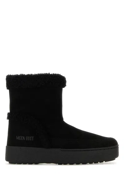 Moon Boot Black Suede Ltrack Tina Ankle Boots In Multi