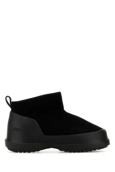 MOON BOOT BLACK SUEDE LUNA LOW ANKLE BOOTS