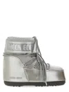 Moon Boot Icon Padded Metallic Satin Snow Boots In Silver
