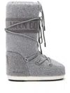 Moon Boot Woman Boot Grey Size 8-9.5 Textile Fibers In Grey