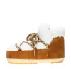 Moon Boot Brown Shearling Panel Ankle Boots In Marrone Marroni