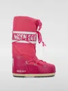 Moon Boot Icon Shell And Faux Leather Snow Boots In Fuchsia