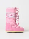 Moon Boot Pink Nylon And Synthetic Leather Icon Boots In Pink