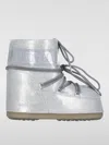 Moon Boot Woman Ankle Boots Silver Size 5.5-7 Textile Fibers In Silber