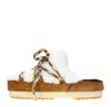 Moon Boot Icon Shearling Mules In Multicolour Marroni
