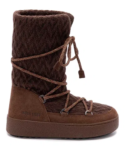 Moon Boot `mb X Guest In Residence Ltrack Knit` Boots In Brown