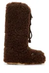 Moon Boot Brown Eco Fur Icon Boots In Brown