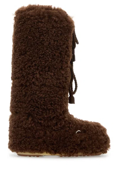 MOON BOOT BROWN ECO FUR ICON BOOTS