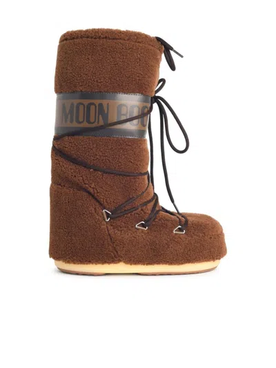 MOON BOOT BROWN FAUX FUR BOOT