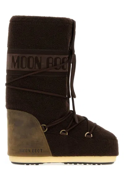 Moon Boot Brown Icon Snow Boots In White