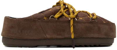 Moon Boot Brown Quilted Mules In 002 Brown
