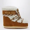 Moon Boot Brown Shearling Panel Ankle Boots In Brown
