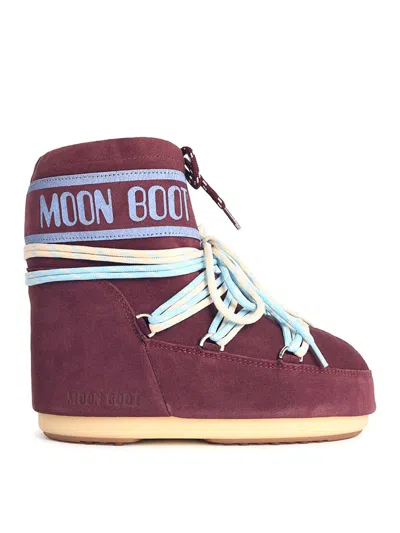 MOON BOOT BURGUNDY SUEDE BOOTS